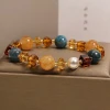 Natural yellow crystal bracelet for women, light luxury, niche and exquisite yellow tower crystal pearl bracelet, elegant, versatile and high-end jewelry details Picture
